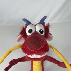 Disney Store Authentic Mulan Mushu Red Dragon Plush Stuffed Animal Toy